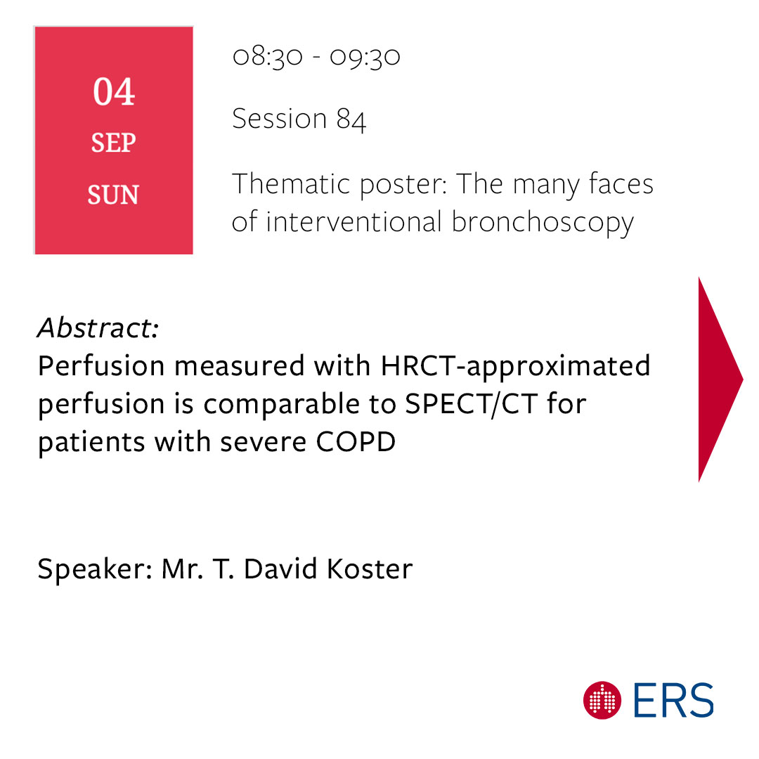 Thirona ERS abstract: Perfusion measure with HRCT-approximated perfusion is comparable to SPECT/CT for patients with severe COPD